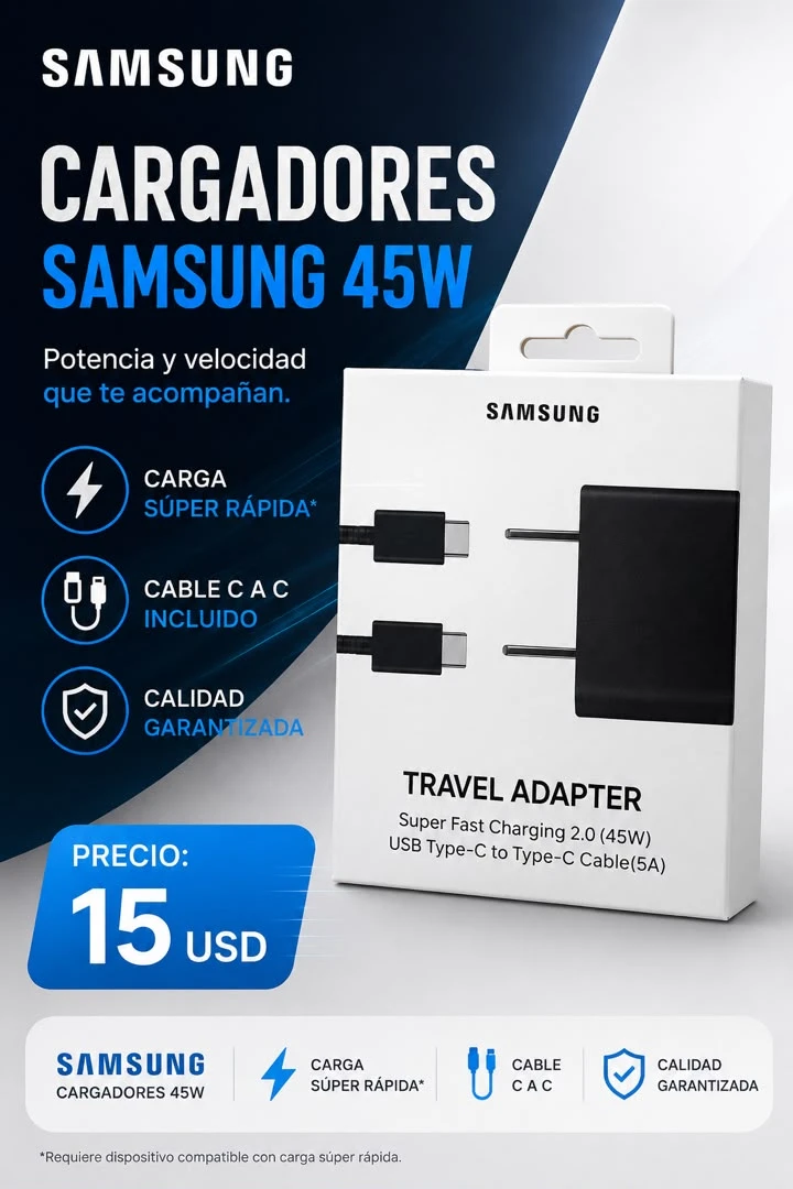 Cargador SAMSUNG 45W's foto | DeTodo UnTin |  BizneCubano